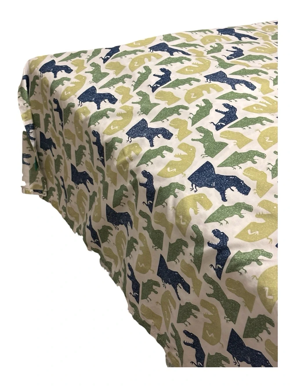 2 Pc Pillowfort Colossal Chomp Queen Full Flat Sheet & Standard Pillowcase Green
